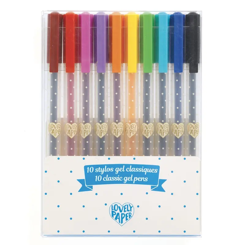 10 stylos gel classique - Djeco