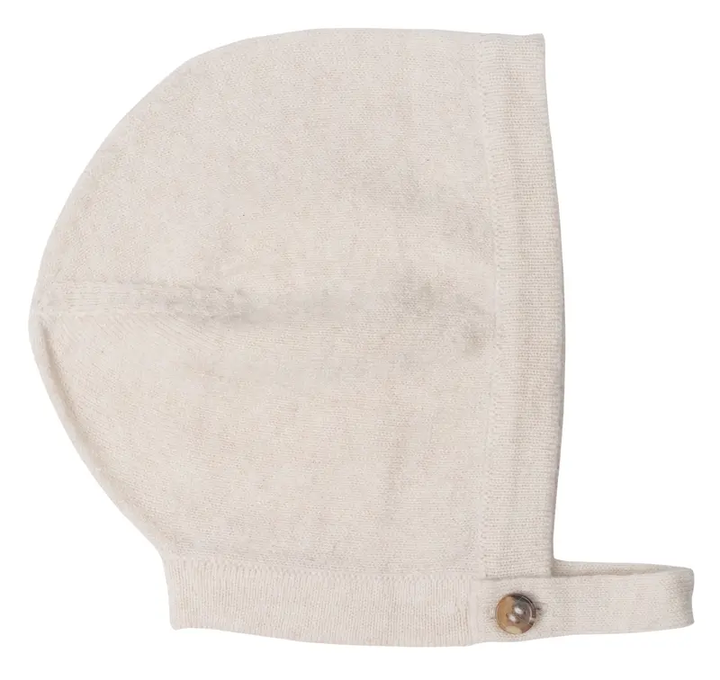 100% Cashmere Knitted Baby Oyra Bonnet - Natural - Newborn-9m