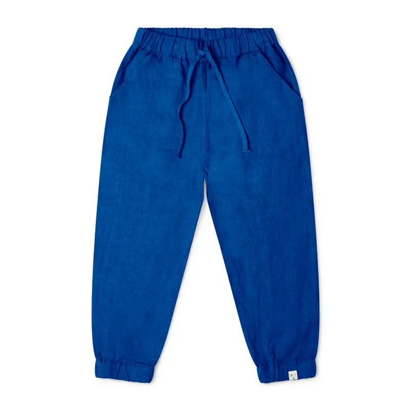 100% Linen Easy Pants - Lapis - 1-14y