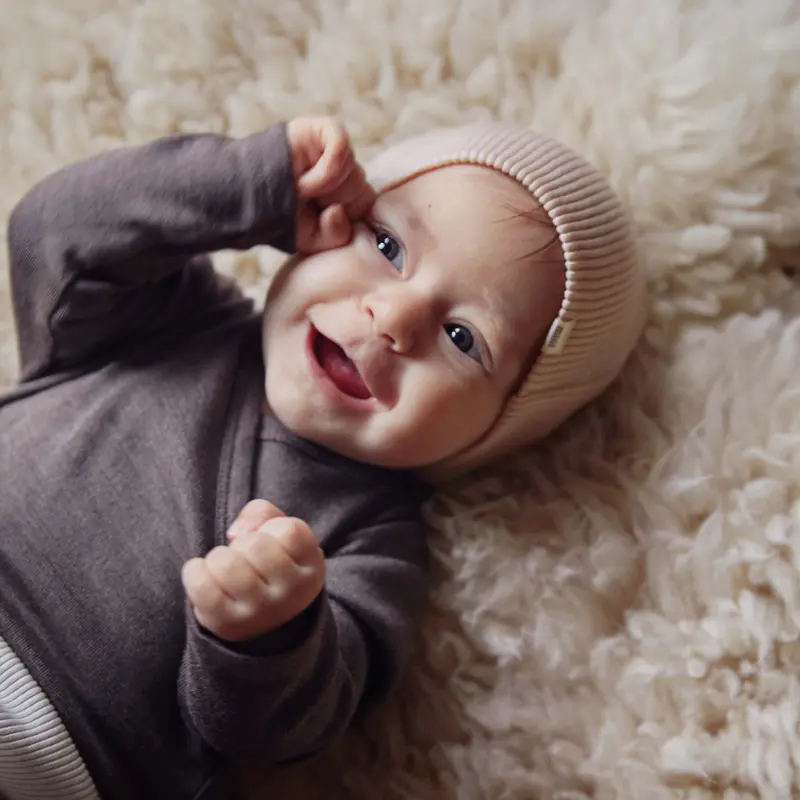 100% Merino Wool Andersen Beanie - Sand - 6-12y ONLY