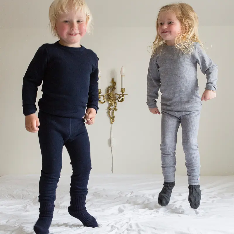 100% Wool Leggings - Grey - 8-9y only