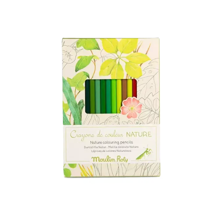 12 crayons de couleur + cartes Le Botaniste - MOULIN ROTY