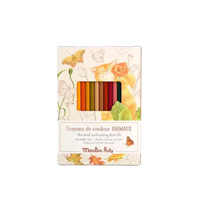 12 crayons de couleur + cartes Le Jardinier - moulin roty