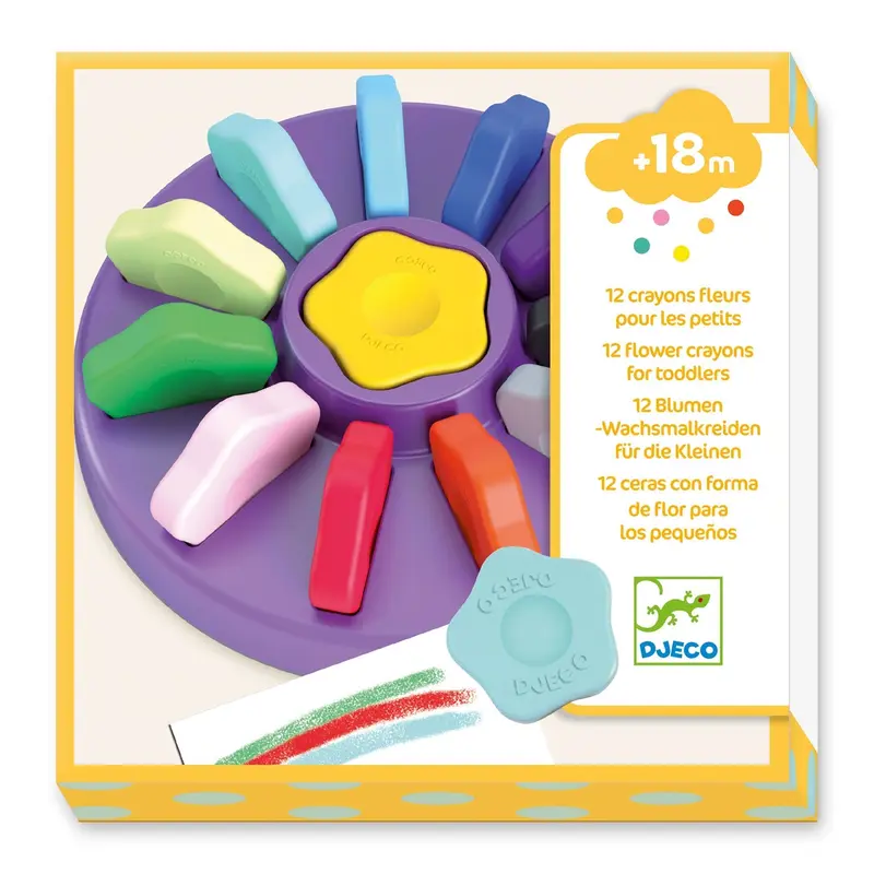 12 crayons fleurs pour les petits - Djeco
