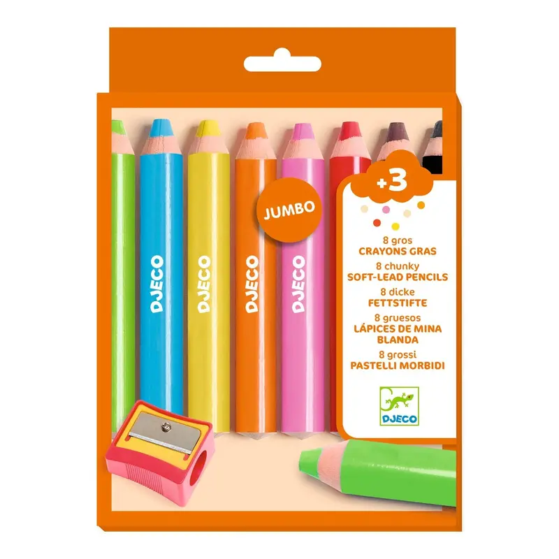 12 GROS CRAYONS GRAS - Djeco