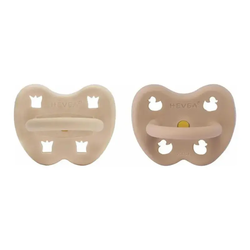 2 tétines en caoutchouc naturel Hévéa - Sand et Tan beige 3/36 mois