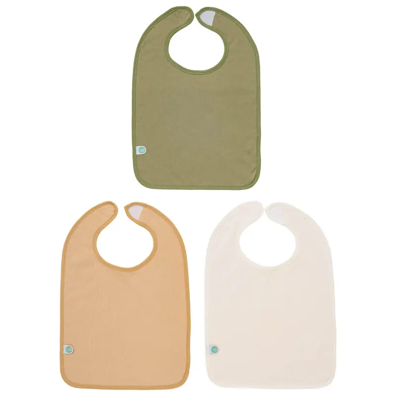 3 bavoirs bébé 25x36 cm éponge - Bavoir 6 mois à scratch - Les Colorés
