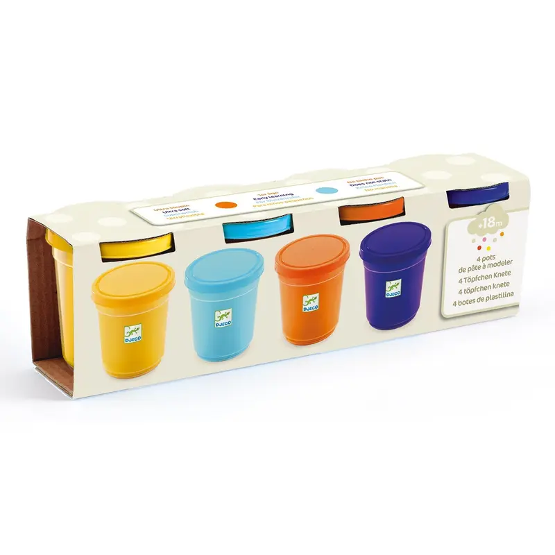 4 pots de pâtes a modeler nature - Djeco