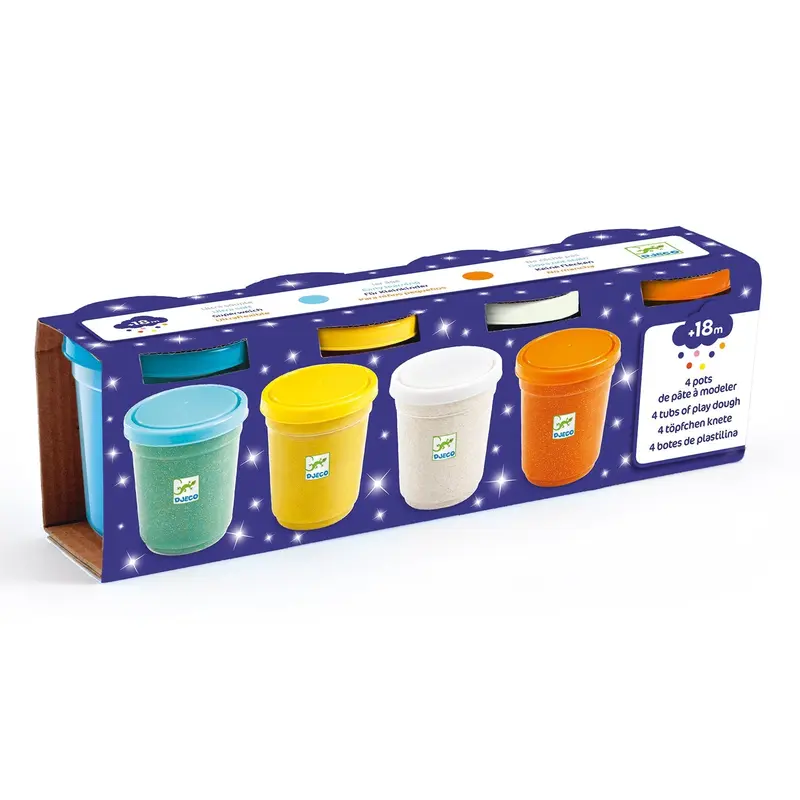 4 pots de pâtes a modeler pailletée - Djeco