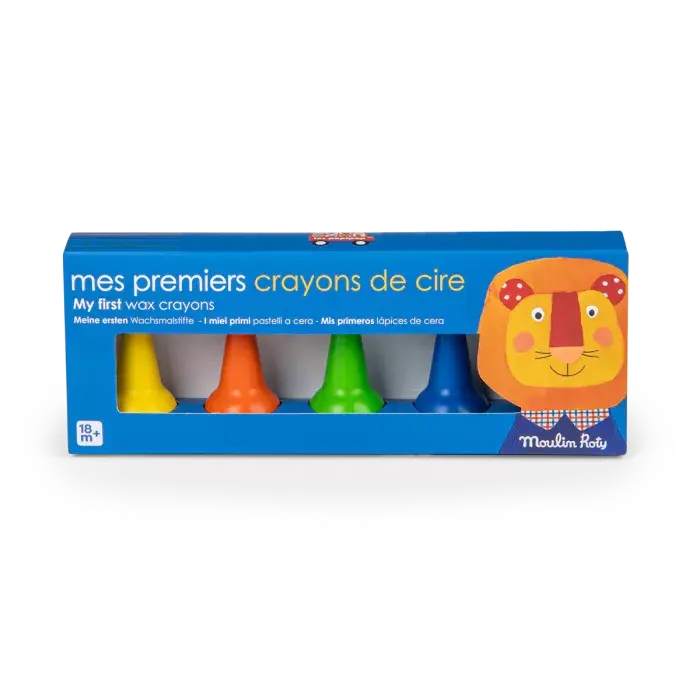 5 crayons de cire - Moulin Roty - les popipop - 2 ans+