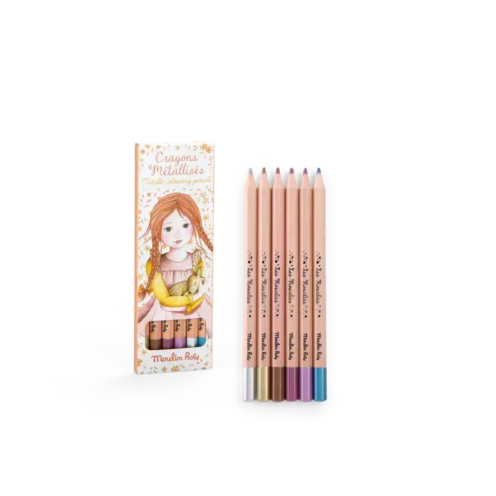 6 crayons métallisés Les Rosalies - MOULIN ROTY