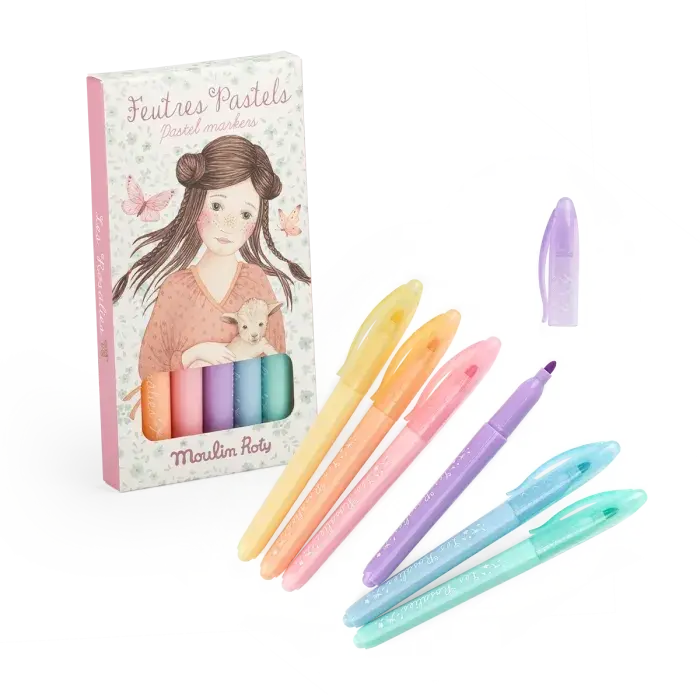6 feutres pastels les rosalies - MOULIN ROTY