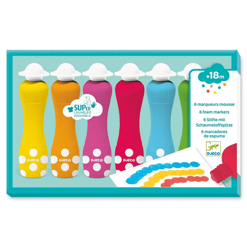 6 marqueurs mousse - Djeco