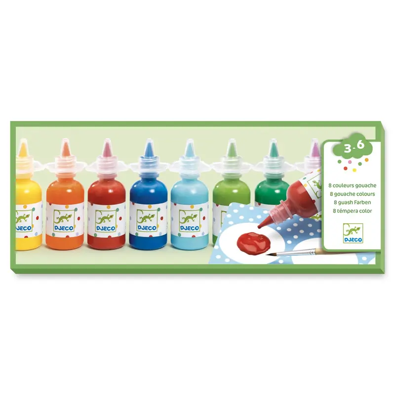 8 bouteilles de gouache - Djeco