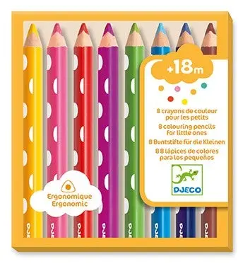 8 crayons de couleur pour les petits - Djeco