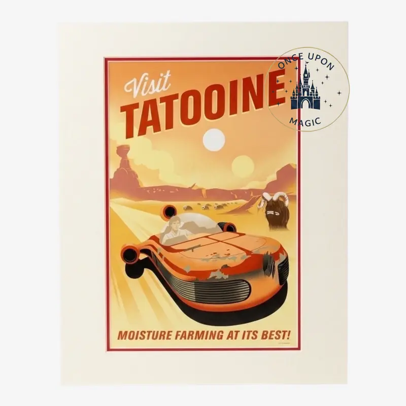 Affiche Vintage « Visit Tatooine – Moisture Farming At Its Best » – Star Wars - Disneyland Paris