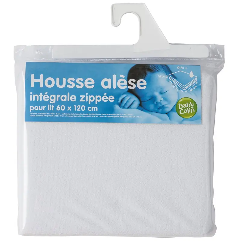 Alèse intégrale zippé en microfibre 60x120 cm