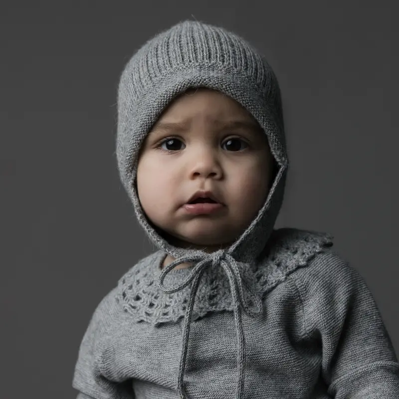 Alpaca Baby Hat - Grey - One Size