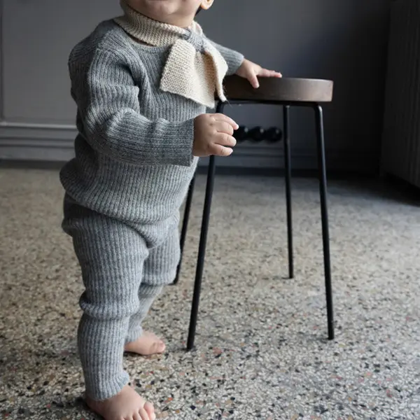 Alpaca Knitted Grandpa Pants - Grey -18m-8y