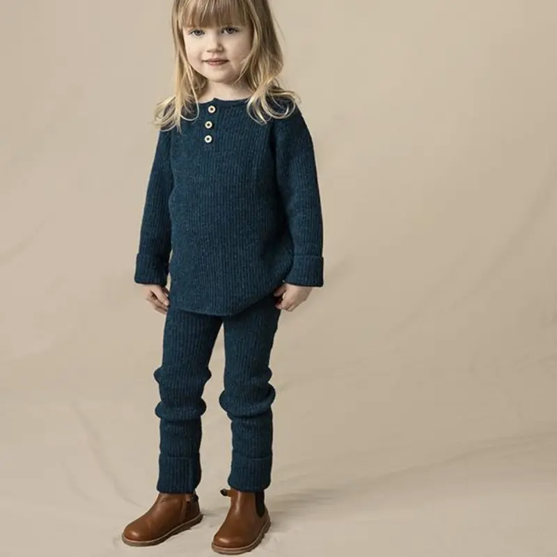Alpaca Knitted Grandpa Pants - Peacock - 3-5y only