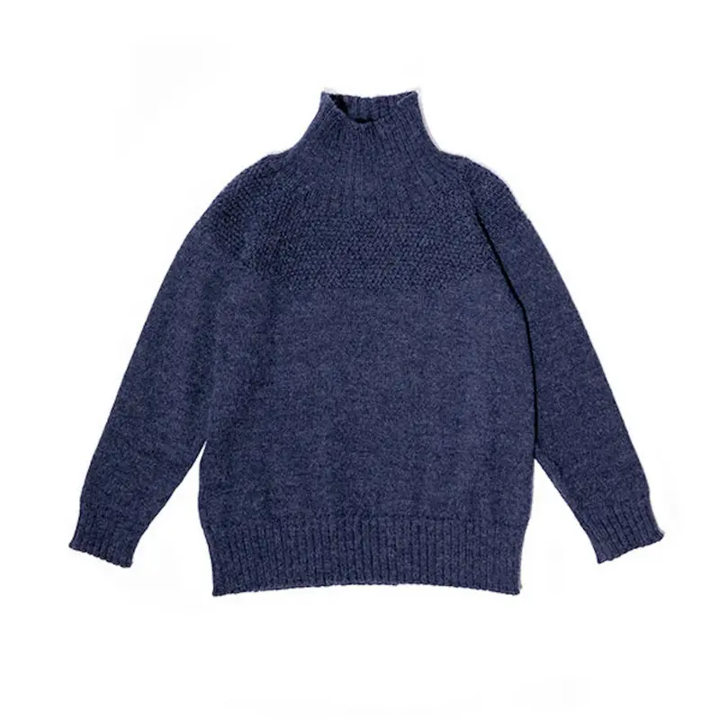 Alpaca & Wool Knitted Unisex Sailor Sweater - Navy - 3-12y