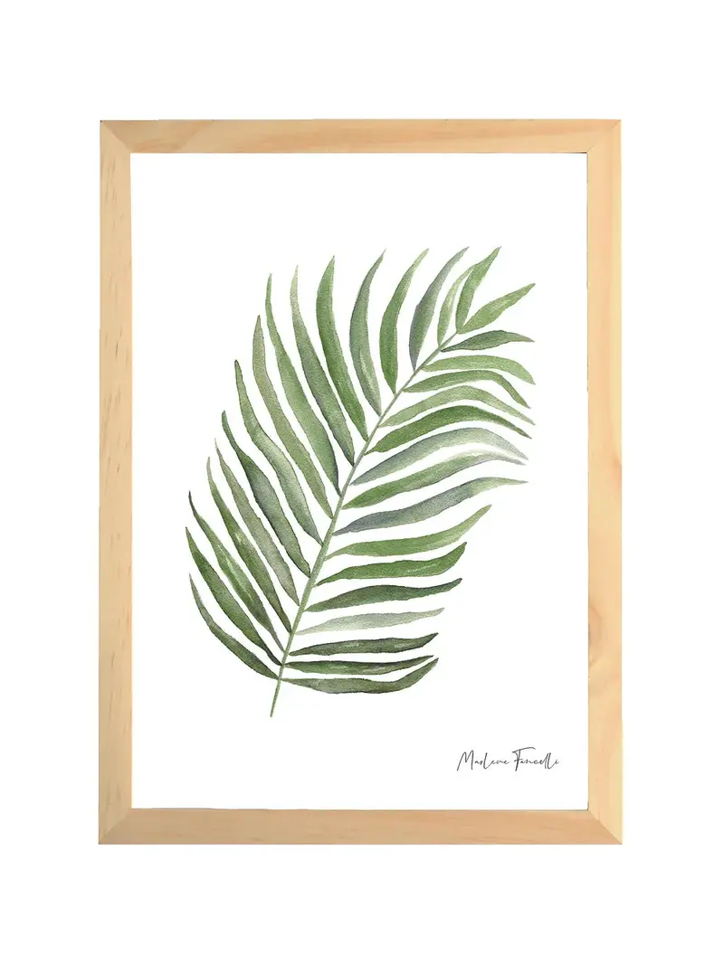 Aquarelle en cadre de palme - Marlene Fancelli Art