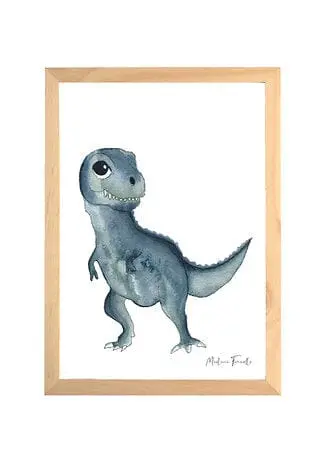 Aquarelle en cadre Rex t rex - Marlene Fancelli Art