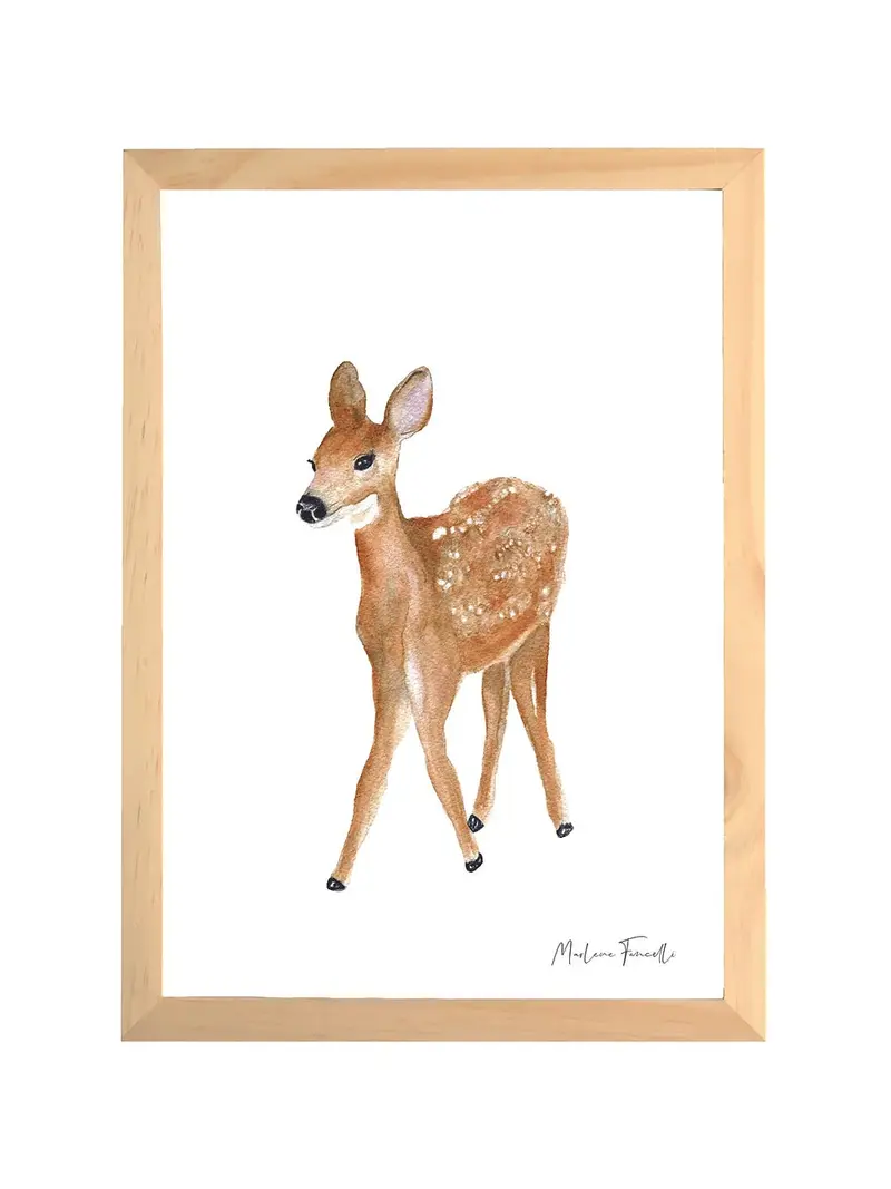 Aquarelle en cadre Suzi Biche - Marlene Fancelli Art
