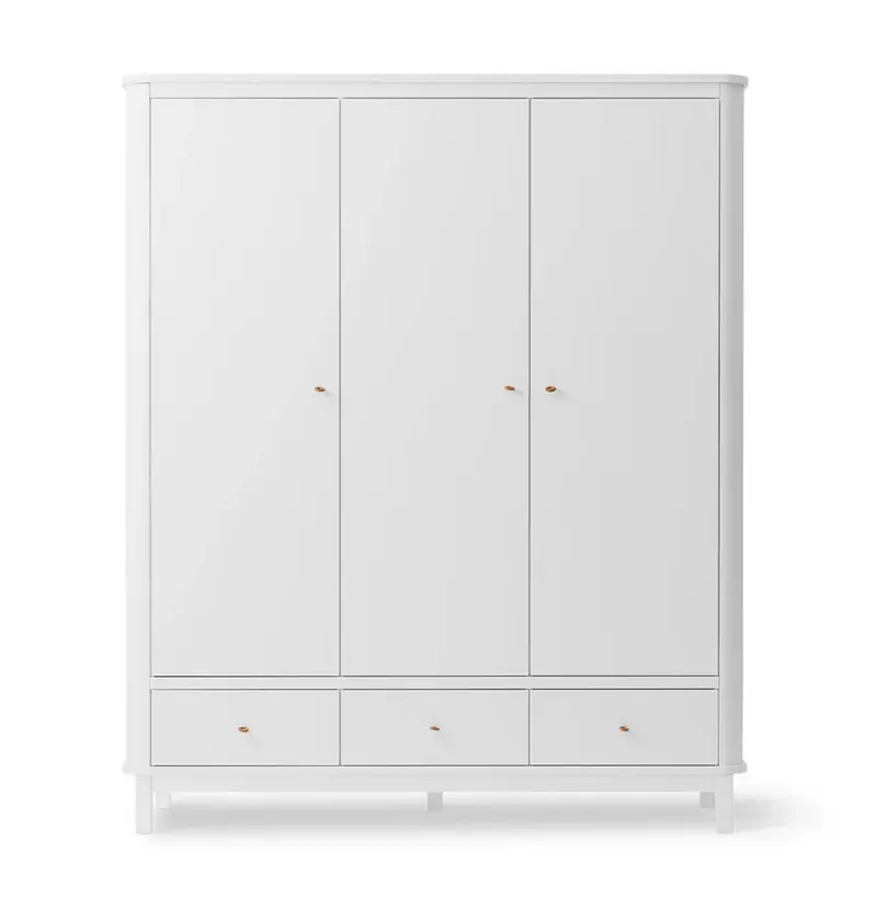 Armoire 3 Portes Wood, Blanc
