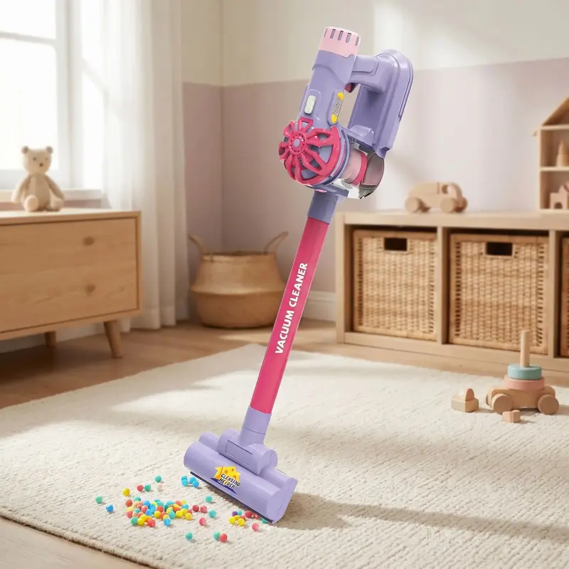 Aspirateur pour enfant rose – Jouet réaliste et ludique dès 3 ans