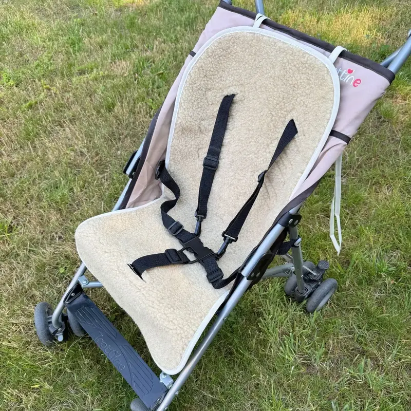 Assise pour poussette & siège auto en laine trame laine Sassoupi - Beige