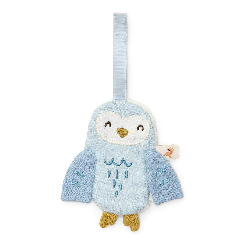 Attache-tétine en gaze de coton – Chouette