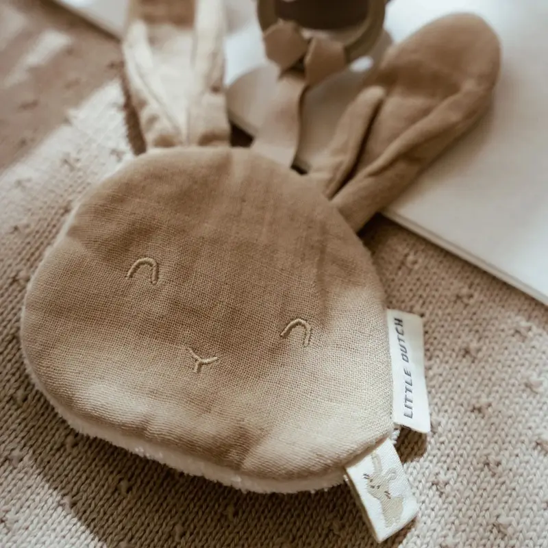 Attache-tétine en gaze de coton – Lapin