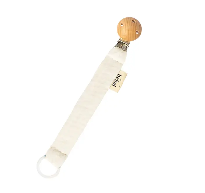 Attache tétine gaze de coton crème