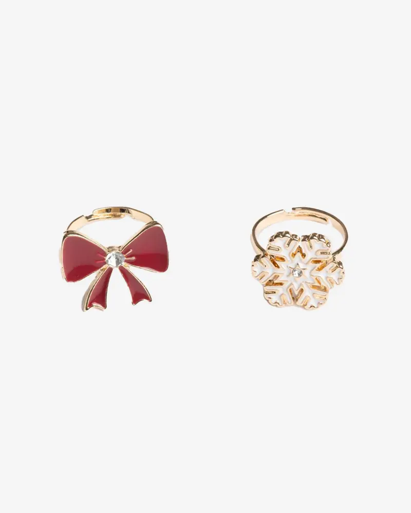 Bague flocon et nœud de Noël