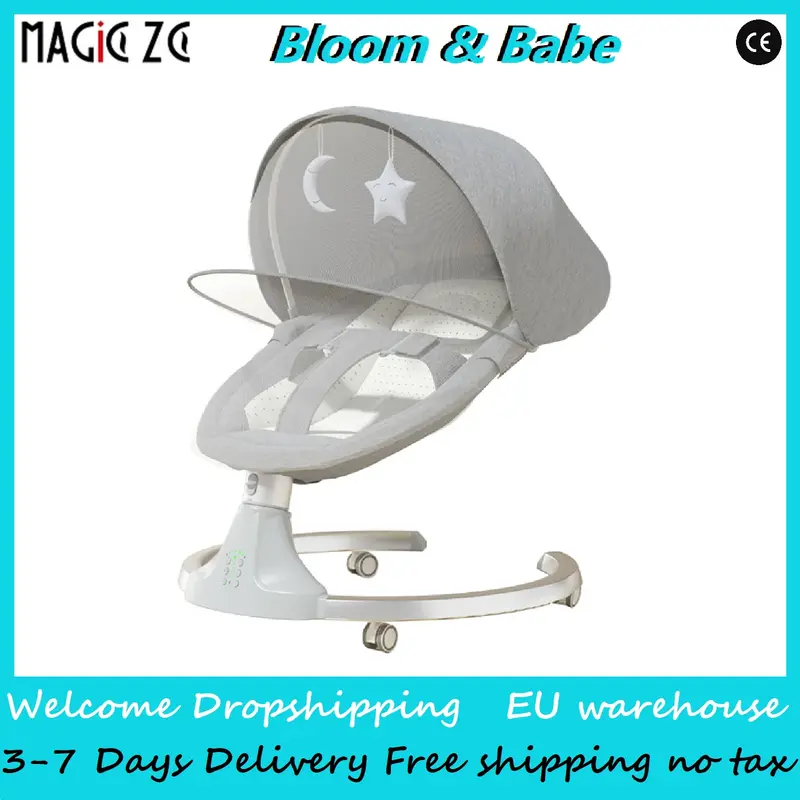 Balancelle bébé électrique automatique - chaise oscillante 5 points avec télécommande