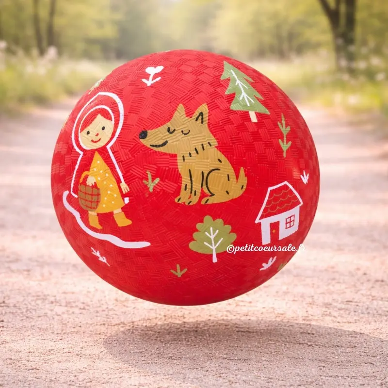 Balle bébé chaperon rouge en caoutchouc naturel – 13 cm ou 18 cm