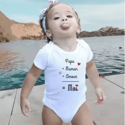BARBOTEUSE BEBE BLANCHE - Papa Plus Maman Plus Amour Egal Moi