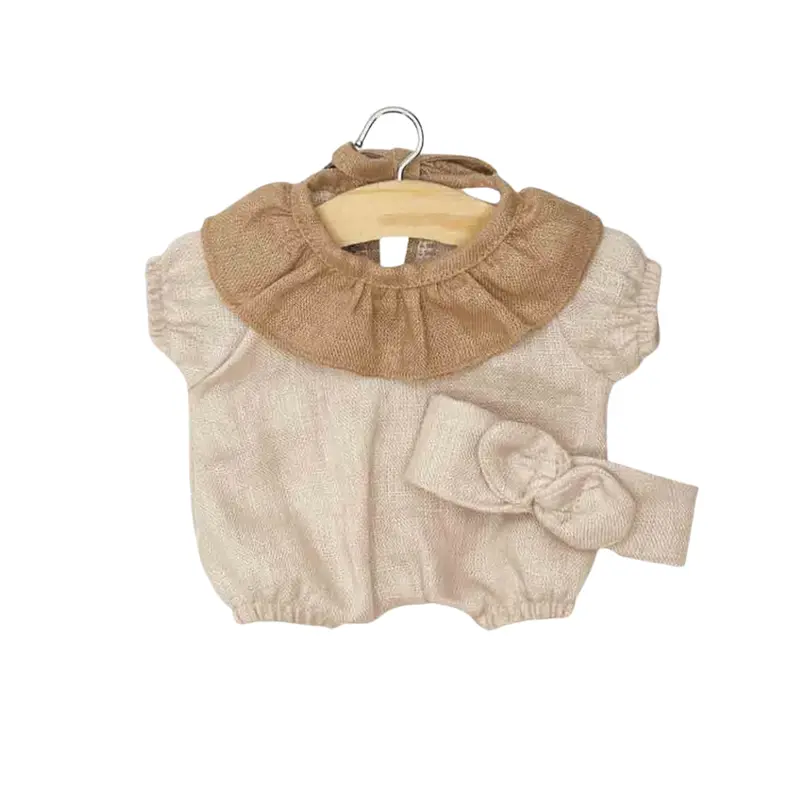 Barboteuse Éva en lin lavé nude pour poupée Babies - Minikane