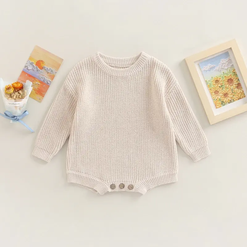 Barboteuse tricot bébé Mybooni | Pull manches longues — Garçon & Fille 0-2 ans