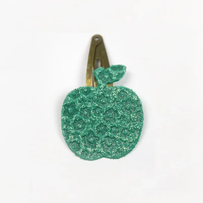 Barrette clic-clac cuir Pomme Ballerine