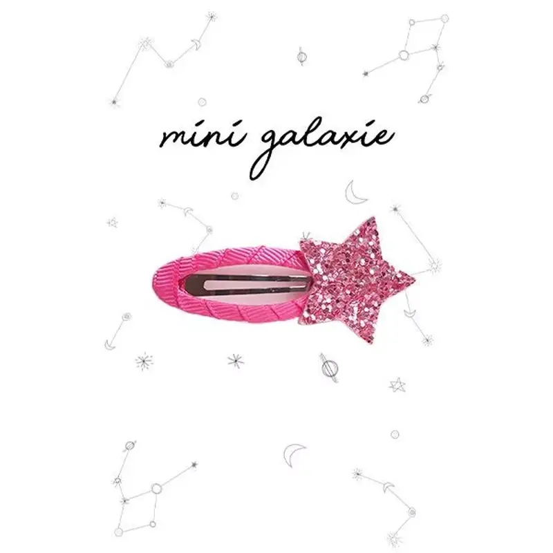 Barrette Glitter Etoile - Rose - Mini Galaxie