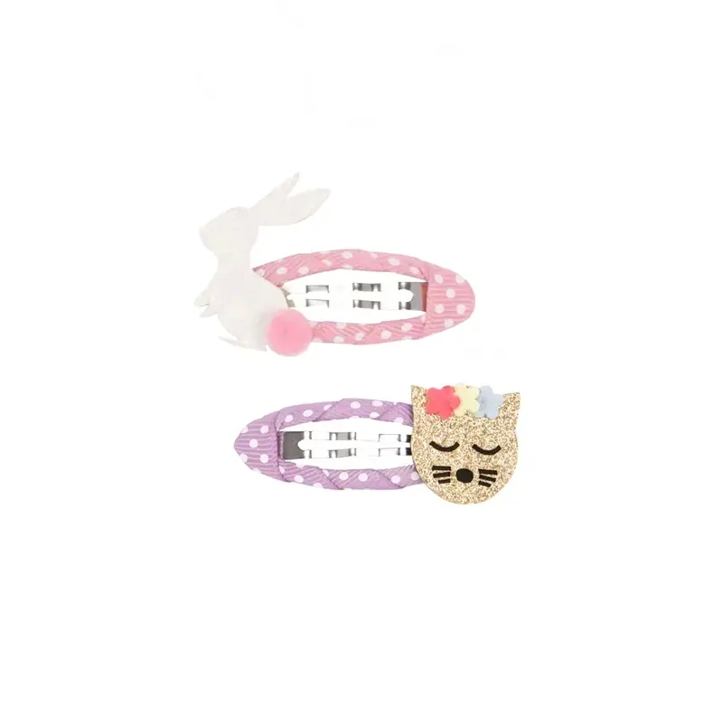 Barrettes Lapin & Chat pailletés - Mini Galaxie