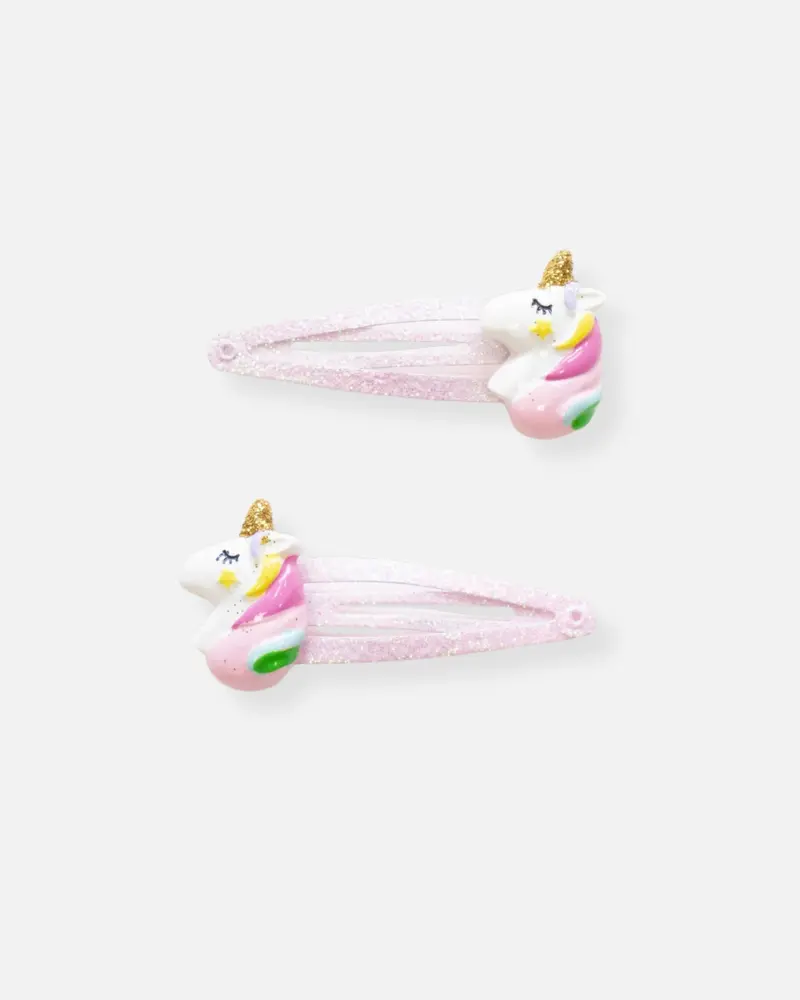 Barrettes Licornes roses