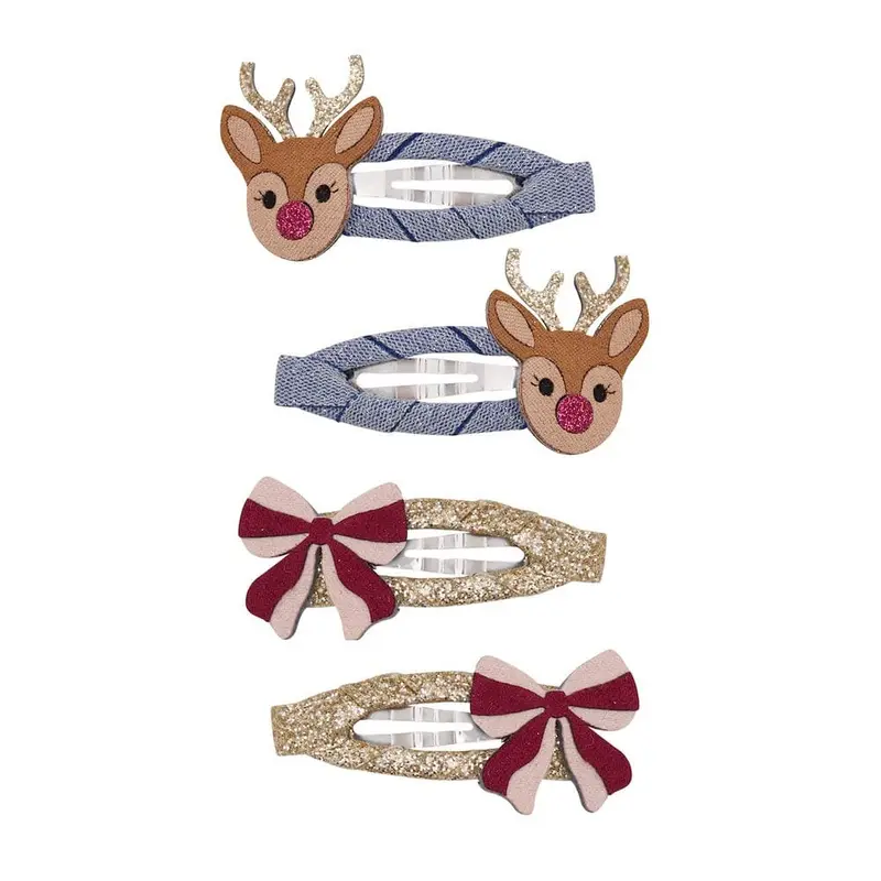 barrettes mini rudolph and bow - Mimi & Lula