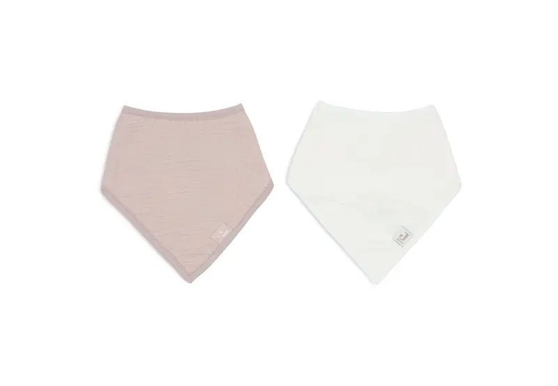 Bavoir 2-pack Bandana Gaze de Coton - Wild Rose/Oatmeal - JOLLEIN