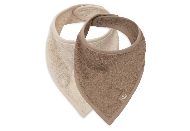 Bavoir Bandana (2pack) Sand & Milky Coffee- JOLLEIN