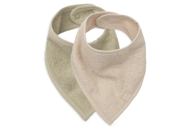 Bavoir Bandana (2pack) soft matcha/sand- JOLLEIN
