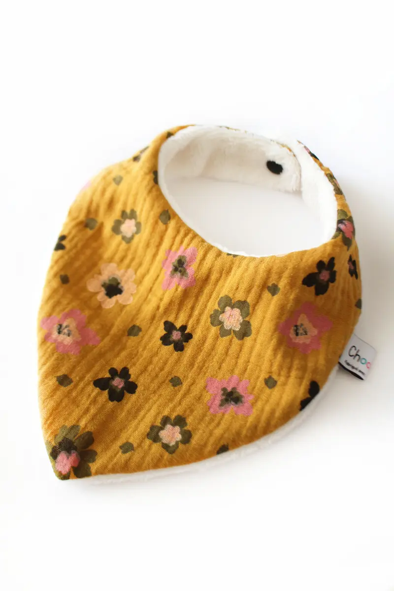 Bavoir bandana double gaze Oeko-tex