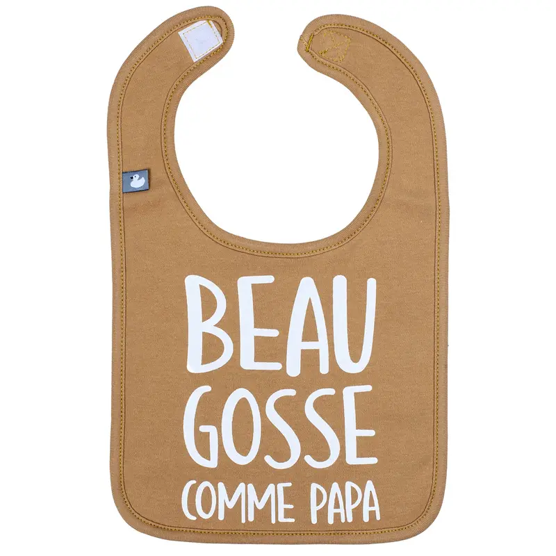 Bavoir “Beau gosse comme papa” camel